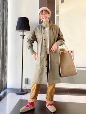 「ベレー帽推奨委員会」｜「アイテム（スリッポン）」を使った、chaco♪さん（レディース・157cm）の秋コーディネート