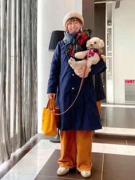 「ベレー帽推奨委員会」｜「アイテム（ステンカラーコート）」を使った、chaco♪さん（レディース・157cm）の秋コーディネート