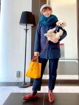 「SCYE BASICS（サイベーシックス）のアイテム（デニムパンツ）」を使った、chaco♪さん（レディース・157cm）の冬コーディネート