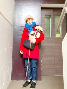 「SCYE BASICS（サイベーシックス）のアイテム（デニムパンツ）」を使った、chaco♪さん（レディース・157cm）の冬コーディネート