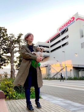 「ベレー帽推奨委員会」｜「アイテム（ミリタリージャケット）」を使った、chaco♪さん（レディース・157cm）の春コーディネート