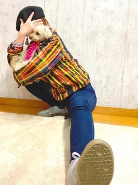 「BEAMS BOY（ビームスボーイ）のアイテム（ナイロンジャケット）」を使った、chaco♪さん（レディース・157cm）の春コーディネート