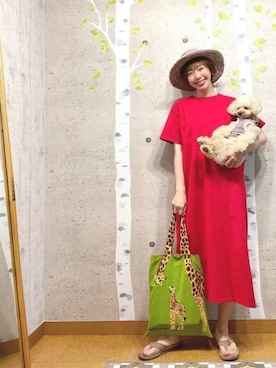 「RAINBOW（レインボー）のアイテム」を使った、chaco♪さん（レディース・157cm）の夏コーディネート