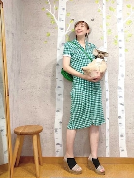 「ベレー帽推奨委員会」｜「アイテム（シャツワンピース）」を使った、chaco♪さん（レディース・157cm）の夏コーディネート