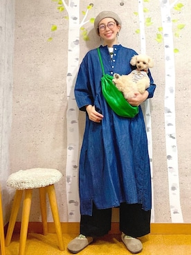 「ベレー帽推奨委員会」｜「アイテム（その他）」を使った、chaco♪さん（レディース・157cm）の秋コーディネート