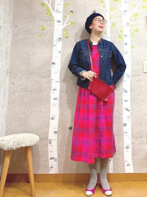 ツモリチサト ドッキングシャツ チェック ワンピース ichi｜【40%OFF】INDIGO CHECK OP インディゴチェックワンピース