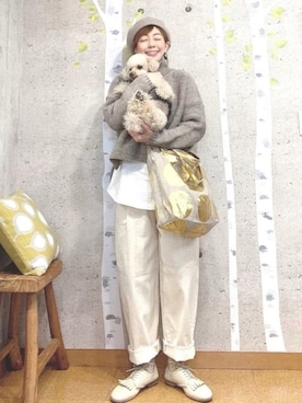 「ベレー帽推奨委員会」｜「アイテム（その他アウター）」を使った、chaco♪さん（レディース・157cm）の冬コーディネート