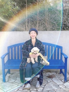 「ベレー帽推奨委員会」｜「アイテム（その他アウター）」を使った、chaco♪さん（レディース・157cm）の冬コーディネート