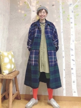 「ベレー帽推奨委員会」｜「アイテム（その他アウター）」を使った、chaco♪さん（レディース・157cm）の冬コーディネート