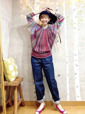 「ベレー帽推奨委員会」｜「アイテム（その他）」を使った、chaco♪さん（レディース・157cm）の春コーディネート