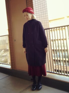 「yuni（ユニ　）のアイテム（その他アウター）」を使った、だまこさん（レディース・162cm）の冬コーディネート