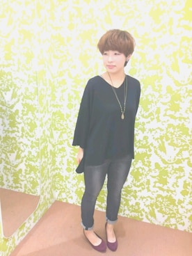 「earth music&ecology（アースミュージックアンドエコロジー）のアイテム（パンプス）」を使った、immisaさん（レディース・154cm）の秋コーディネート