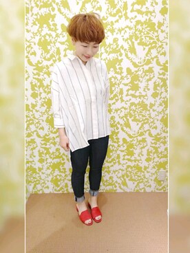 「オリエンタルトラフィック」｜「アイテム（チュニック）」を使った、immisaさん（レディース・154cm）の春コーディネート