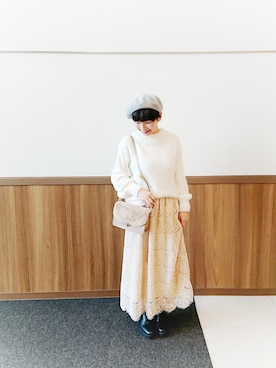 「earth music&ecology（アースミュージックアンドエコロジー）のアイテム（イヤリング）」を使った、immisaさん（レディース・154cm）の秋コーディネート
