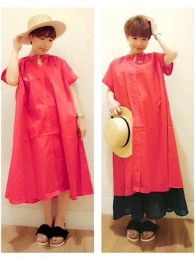 「earth music&ecology（アースミュージックアンドエコロジー）のアイテム（ハット）」を使った、immisaさん（レディース・154cm）の春コーディネート