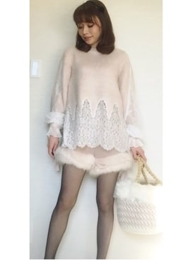 「LILY BROWN（リリーブラウン）のアイテム（かごバッグ）」を使った、aさん（レディース・158cm）の秋コーディネート