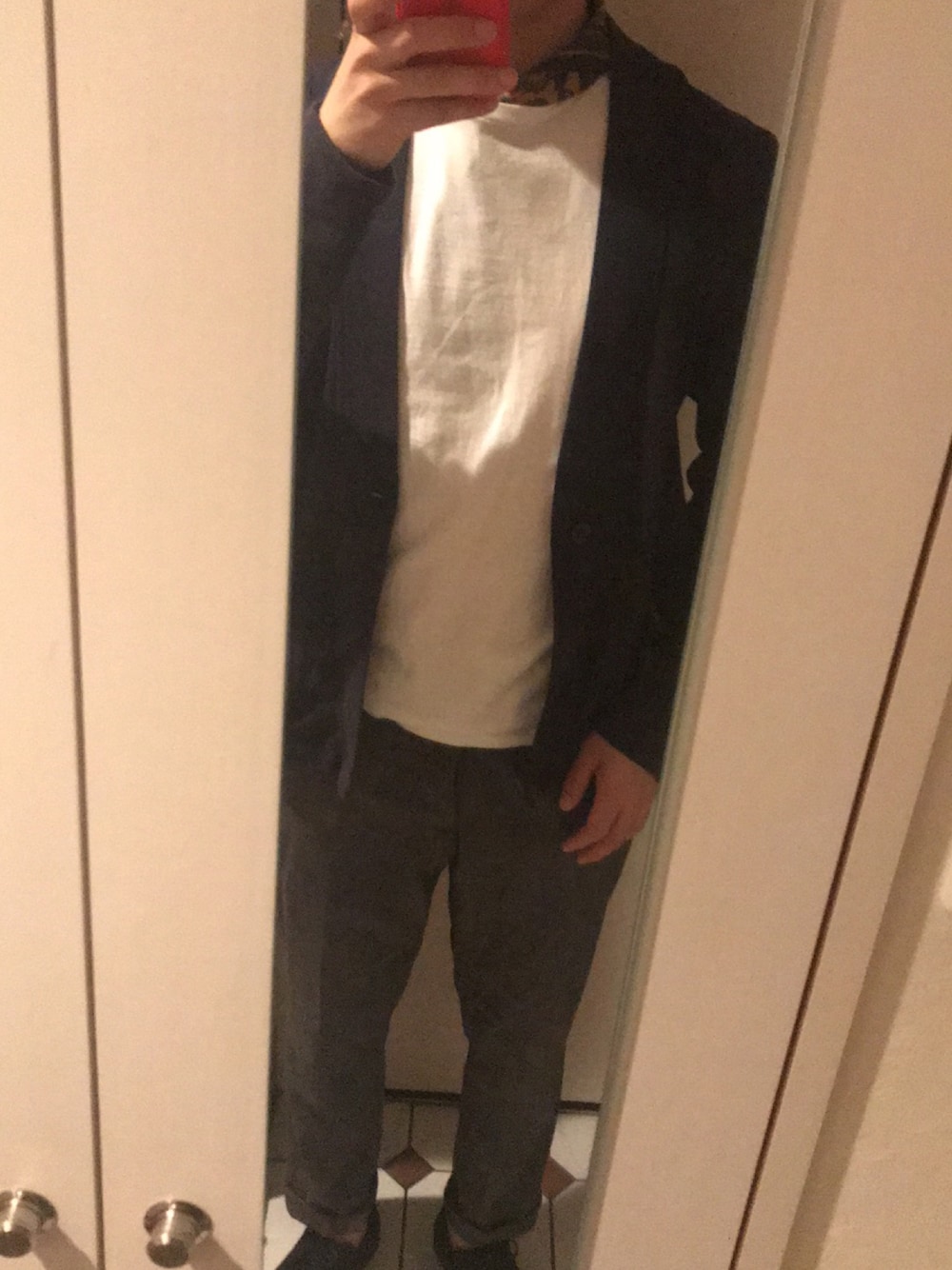 「HANESの【Hanes】 ジャパンフィットクルーネック2P(2枚組)（Tシャツ/カットソー、ホワイト系）」を使った、yunyun_jpさん（メンズ・177cm）の春コーディネートの1枚目の写真