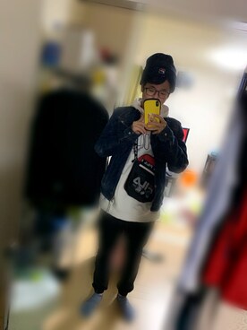 「FILA（フィラ）のアイテム（パーカー）」を使った、はちさん（メンズ・165cm）の春コーディネート
