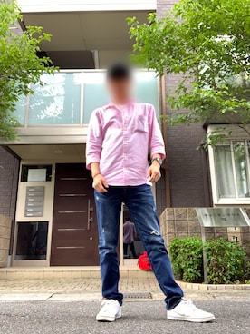 「AZUL（アズール）のアイテム（キャップ）」を使った、はちさん（メンズ・165cm）の夏コーディネート