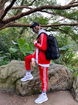 「adidas（アディダス）のアイテム（スタジャン）」を使った、EMさん（メンズ・170cm）の冬コーディネート