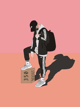 「adidas（アディダス）のアイテム（スタジャン）」を使った、EMさん（メンズ・170cm）の冬コーディネート