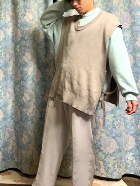 ベストを使った 春コーデ のメンズ人気ファッションコーディネート Wear