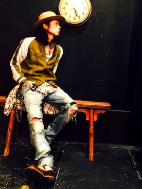 「VIRGOwearworks（ヴァルゴウェアワークス）のアイテム（ジャケット/アウター）」を使った、Rosyさん（メンズ・176cm）の冬コーディネート