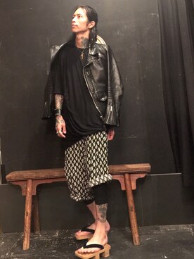 「SKULL（スカル）のアイテム」を使った、Rosyさん（メンズ・176cm）の春コーディネート