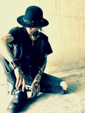 「SKULL（スカル）のアイテム」を使った、Rosyさん（メンズ・176cm）の秋コーディネート