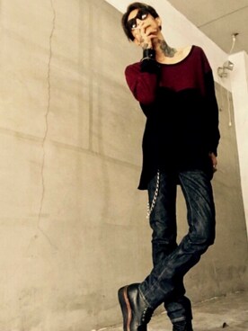 「SKULL（スカル）のアイテム」を使った、Rosyさん（メンズ・176cm）の秋コーディネート