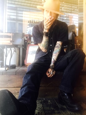 「インディゴデニム」｜「アイテム（財布/小物）」を使った、Rosyさん（メンズ・176cm）の夏コーディネート