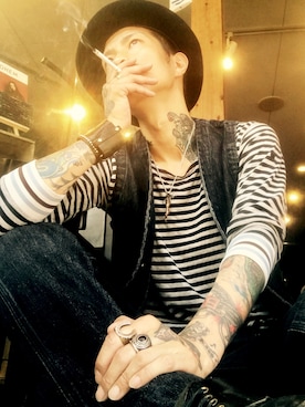 「anglasad（アングラサッド）のアイテム」を使った、Rosyさん（メンズ・176cm）の夏コーディネート