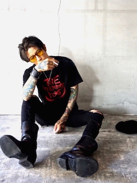 「SKULL（スカル）のアイテム」を使った、Rosyさん（メンズ・176cm）の秋コーディネート