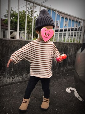 「baby ampersand（ベビーアンパサンド）のアイテム」を使った、TaＫeRuさん（キッズ・80cm）の秋コーディネート