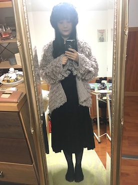 「ヴィンテージワンピース」｜「アイテム（帽子）」を使った、✡ななうみ✡さん（レディース・160cm）の冬コーディネート