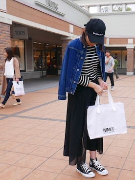「CONVERSE（コンバース）のconverse コンバース ALL STAR HI オールスター ハイ 3206 BLACK(US)（スニーカー）」を使った、Sakiさん（レディース・170cm・20代）の春コーディネート