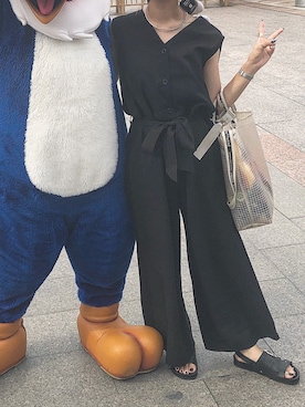 「HOTPING（ホッピン）のアイテム（つなぎ/オールインワン）」を使った、kaakoさん（レディース・151cm）の夏コーディネート