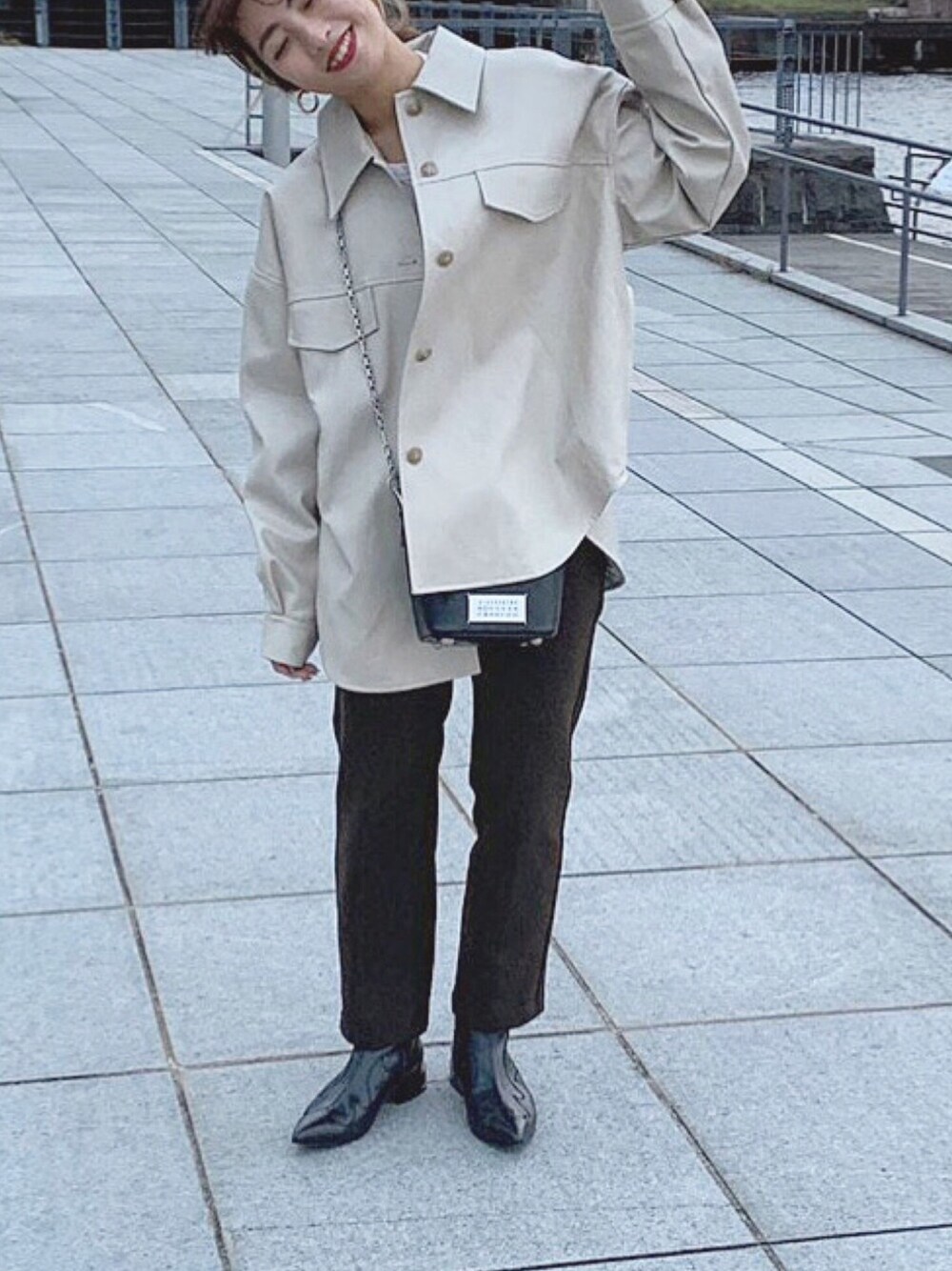 ブルゾン CLANE FAKE LEATHER SHIRT BLOUSON CLANE（クラネ）の「FAKE LEATHER SHIRT BLOUSON（ブルゾン