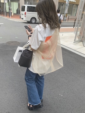 「BEAMS（ビームス）のアイテム（デニムパンツ）」を使った、kaakoさん（レディース・151cm）の夏コーディネート