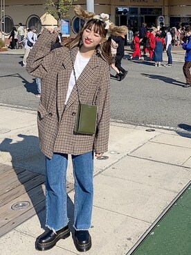 「OpenCLOSE（オープンクローズ）のアイテム（ジャケット/アウター）」を使った、kaakoさん（レディース・151cm）の秋コーディネート