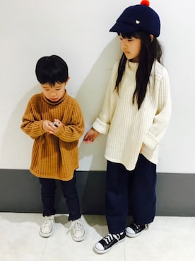 riii→a♡さん（キッズ・126cm）の冬コーディネート