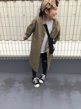 「AZUL by moussy（アズールバイマウジー）のアイテム（ワンピース/ドレス）」を使った、riii→a♡さん（キッズ・126cm）の春コーディネート