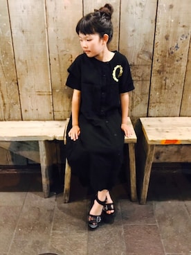 「おだんごヘア」｜riii→a♡さん（キッズ・126cm）の春コーディネート