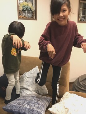 「wearhalloween2017」｜「アイテム（スウェット）」を使った、riii→a♡さん（キッズ・126cm）の秋コーディネート