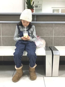 「秋冬」｜「アイテム（オールインワン・サロペット）」を使った、riii→a♡さん（キッズ・126cm）の秋コーディネート