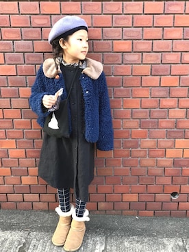 「黒が好き」｜riii→a♡さん（キッズ・126cm）の冬コーディネート