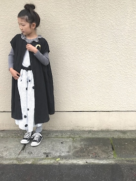 「おだんごヘア」｜riii→a♡さん（キッズ・126cm）の春コーディネート