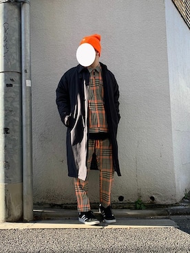 「SILAS(サイラス)のアイテム(ステンカラーコート)」を使った、チンネンさん(メンズ・170cm)の冬コーディネート