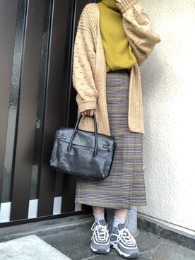 「ゆるカーディガン」｜Sa a*さん（レディース・159cm）の冬コーディネート