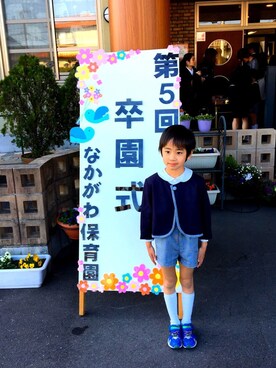 「瞬足（シュンソク）のアイテム」を使った、Toyaさん（メンズ・100cm）の春コーディネート